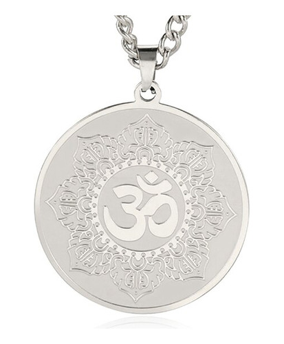 Dawapara Om Collar Yoga Flor De Loto Colgante Aum  Acero