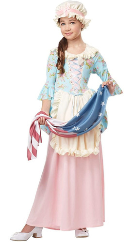 Lady Colonial Betsy Ross Martha Washington Ch Costume M...