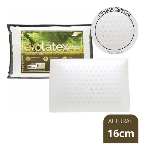 Kit 3 Travesseiros Evolátex Alto 16cm - Fibrasca