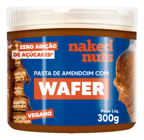 Pasta De Amendoim Com Wafer De Chocolate Naked Nuts 300g