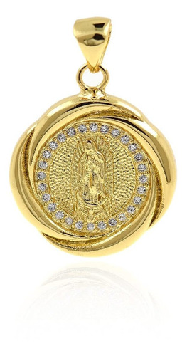 Bacatus Colgante Medallon Virgen Maria Dije Dorado Micro X