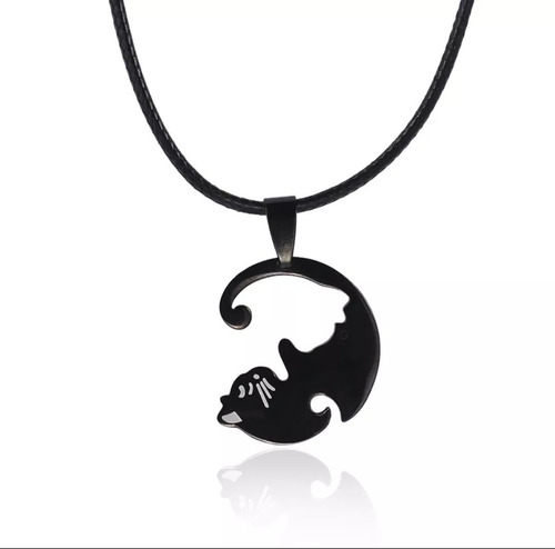 Imagen 3 de 10 de Collar Yin Yang Gatitos Perro Para Compartir Parejas Amistad