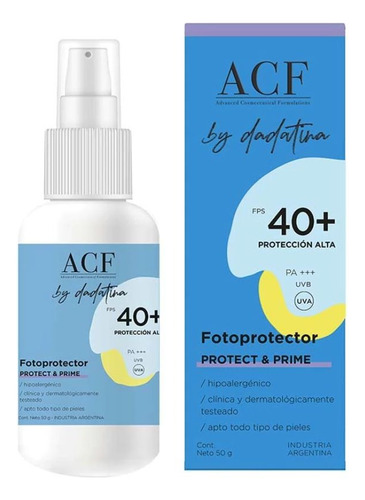 Fotoprotector Protect & Prime Spf 40  Acf By Dadatina