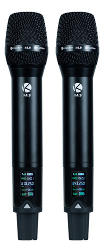 Microfone Sem Fio Duplo Kadosh Uhf Recarregável K492m Rec B6