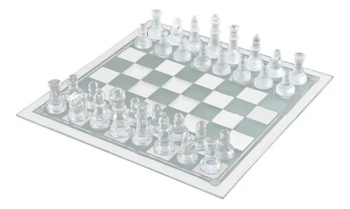 Ajedrez Cristal Calidad 26 X 26 Cristal Juego Mesa Lujo