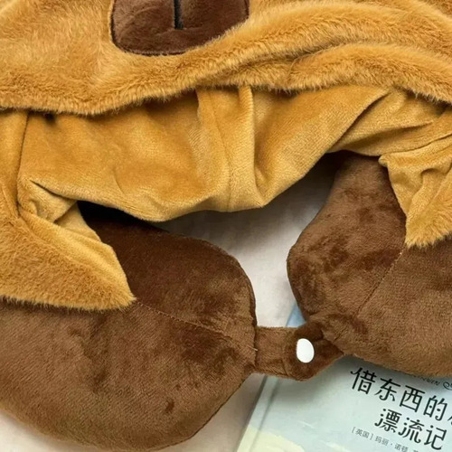 Almohada De Cuello Con Capucha De Capibara Peluche