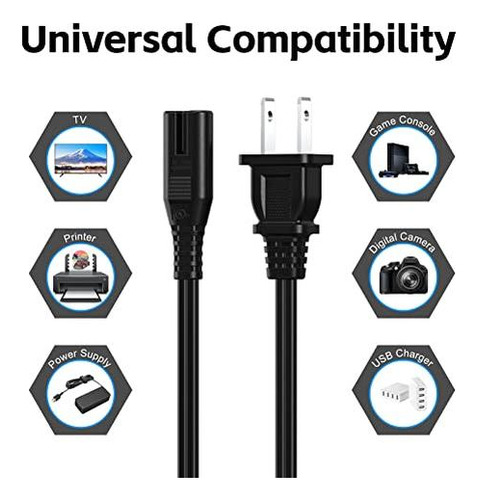 Cable De Alimentación Ac De 3 Pies (paquete De 2), Cable De