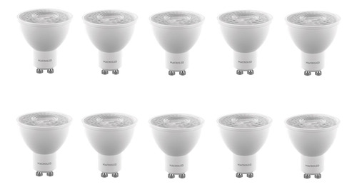 Pack X10 Dicroicas Led Luz Cálida 7w Gu10 Macroled 