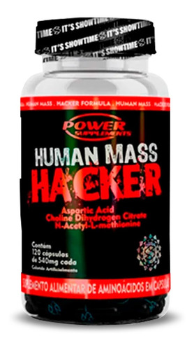 Human Mass Hacker - 120 Cápsulas - Power Supplements Sabor Sem sabor