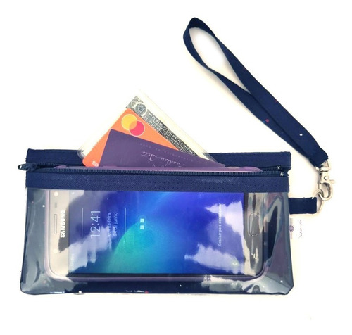 Capinha Porta Celular Alça Visor Zíper Com Divisória Interna