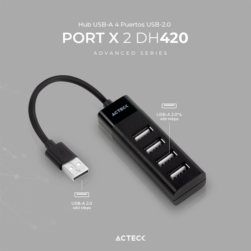 Hub Acteck Advanced Series Usb Concentrador 4 Ptos Ac-934671
