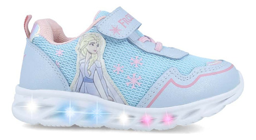 Tenis Disney Frozen Elsa Niña Sintético Deportivo Con Luces 