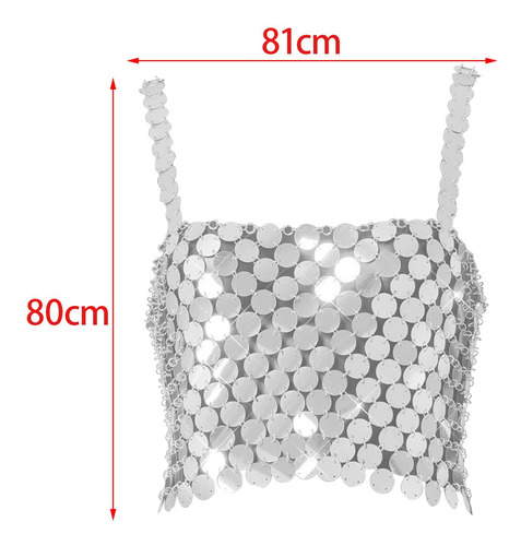 4 Top Corto De Lentejuelas Brillantes A La Moda, Corsé,