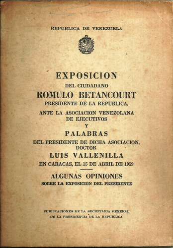 Romulo Betancourt  Discurso 1959