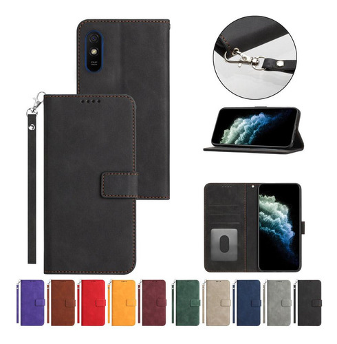 B Funda De Piel Tipo Libro Para Xiaomi Redmi 9 9c 9a 9at 9t
