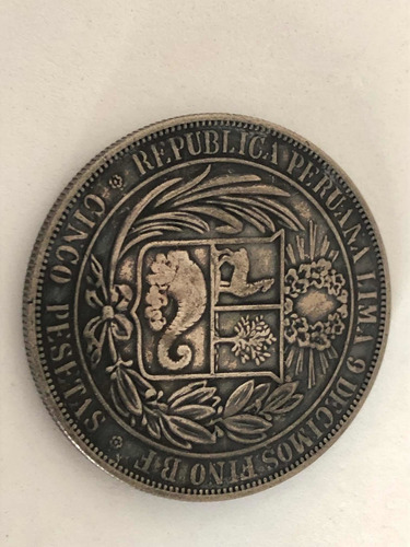 Moneda Fantasía Peru 5 Pesetas Leer Descripción Y Ver Imagen