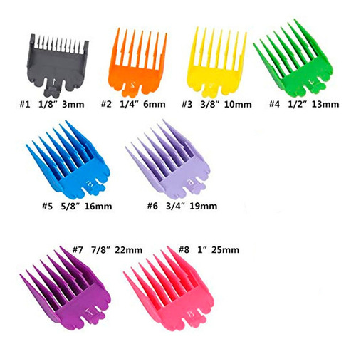 Kit 8 Pentes De Altura Para Máquinas De Corte Colorido