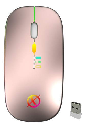 Mouse Xinua M3 Inalambrico Slim Luz Rgb Recargable Indicador