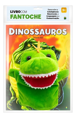 Livro Infantil C/ Fantoche: Dinossauros - Interativo E Sensorial - Desenvolve Expressão Oral Montessori Lúdico - Editora Todolivro