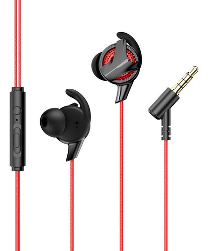 Audifonos Gamer Entrada 3.5mm Gamo H15 Sonido Hi Fi Baseus Color Rojo