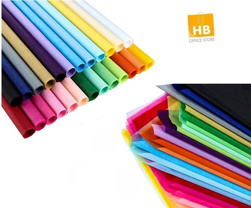Imagen 3 de 6 de Papel De Seda Colores 50 Hojas 50x70cm Resma 1era Calidad