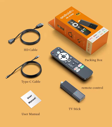 Android Tv Stick 4k Hd Google Play Netflix Disney Hbo Negro Estándar