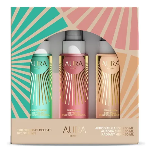 Kit 3 Body Splash Aura Jade Picon Trilogia Deusas 60ml Cada
