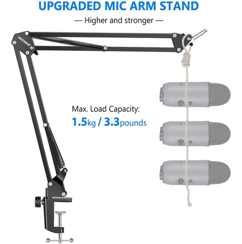 Imagen 5 de 8 de Soporte Para Micrófono Brazo Tijera Ajustable