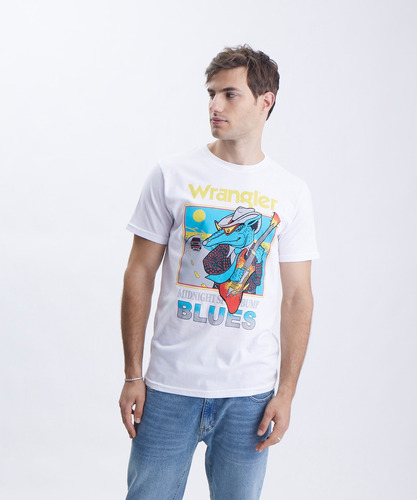 Remera Manga Corta Hombre Wrangler Blues