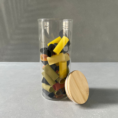 Pote De Vidro Hermético Com Tampa De Bambu 1,2l