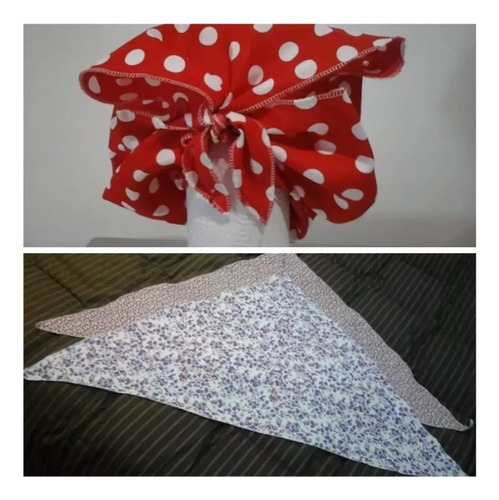 Disfraces Patrios: Combo Delantal+pañuelo.negrita O Paisana! Blanco, Floreado Y/o A Lunares Único Talle