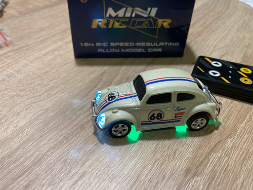 Fusca Classico Vw Controle Remoto Rc Brinquedo Jp485 Branco Insp Herbie