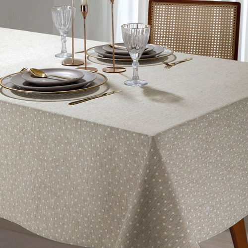 Toalha Mesa Retangular Clean Linhares Paloma 8 Lugares