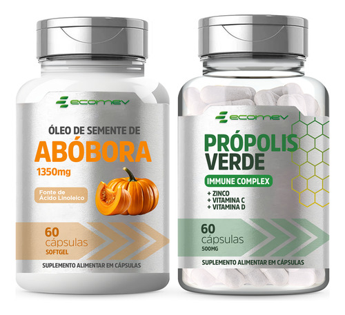 Propolis Verde Vit C D3 Zinco + Oleo Semente Abobora 1350mg Sabor Sem sabor
