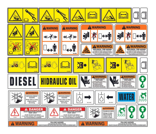 Etiquetas De Seguridad Retroexcavadora En Ingles