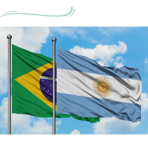 Kit 2 Bandeiras Brasil + Argentina 150x90 Copa Do Mundo