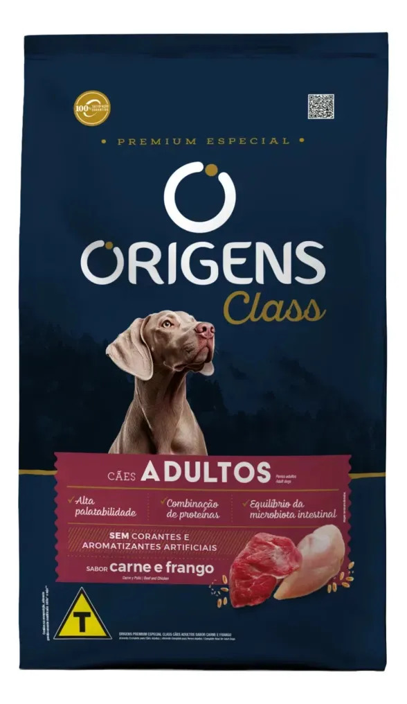 Ração Origens Class Premium Especial Cão Adulto Seca Carne e Frango 15kg Adimax