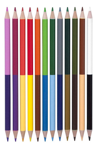 Lapices De Colores De Doble Punta X12 Unidades