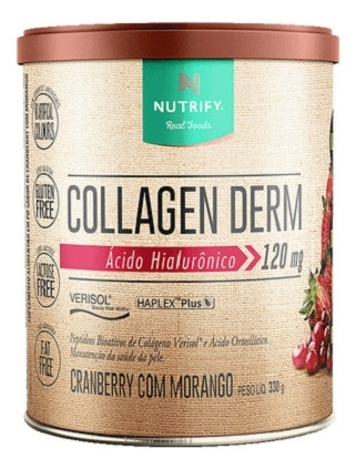Collagen Derm Ácido Hialurônico + Verisol (330g) Cranberry Cramberry Com Morango