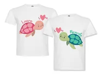 Comprar Pack Poleras Parejas Día Enamorados Tortugas Personalizadas