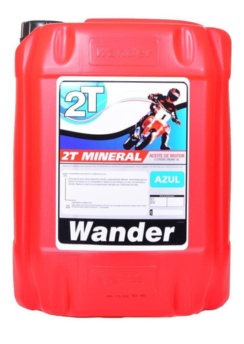 Aceite 2 T Mineral Moto Wander Balde X 20 Lts