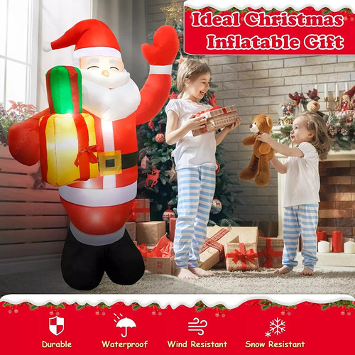 Cb Adorno Navideño Inflable Led Gigante De Papá Noel