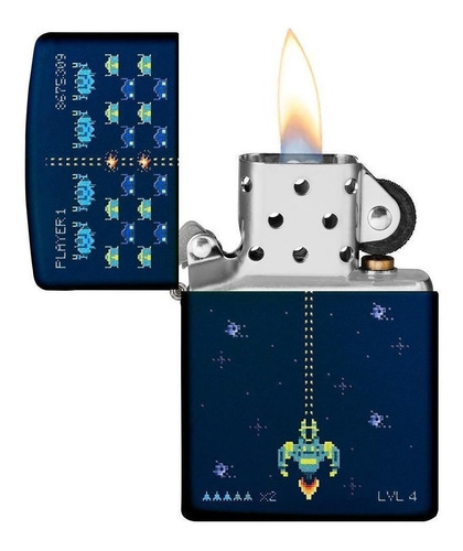 ¡   Encendedor Zippo Stamp Pixel Game 49114 Azul   !!