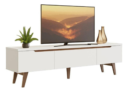 Mueble Para Tv Madesa Reims Hasta 75'' Color Blanco