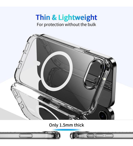 Capa Magnética Transparente Para iPhone 16e
