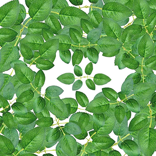 De Hojas Verdes Artificiales Hojas De Flor De Rosa Falsa