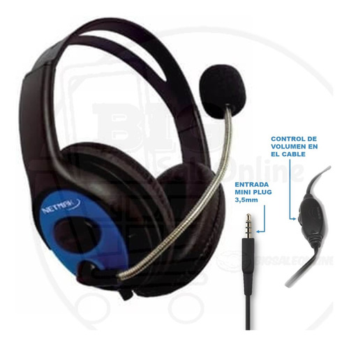 Auriculares Gamer Vincha Micrófono Acolchado Ps4 Xbox Notebo