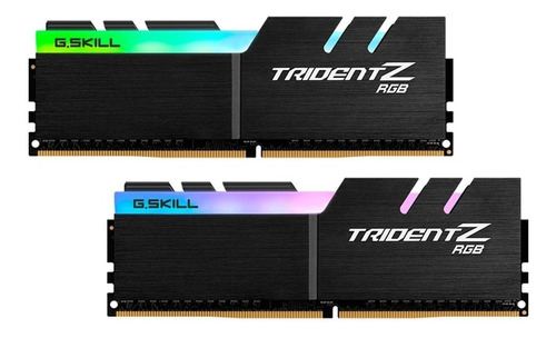 Memoria RAM Trident Z RGB gamer color negro  32GB (2x16GB) G.Skill F4-3600C18D-32GTZR