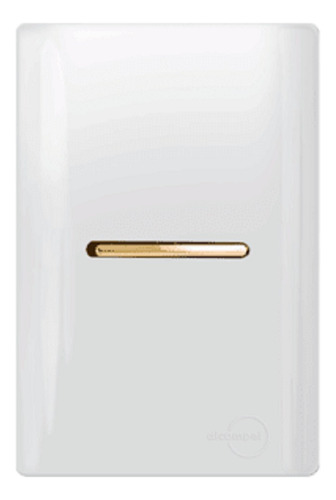 Interruptor Único Simples Dicompel Novara Branco Com Gold
