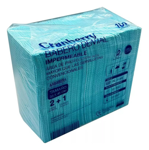 Babero Dental Impermeable 36x46cm Cranberry Bolsa 100 Un.